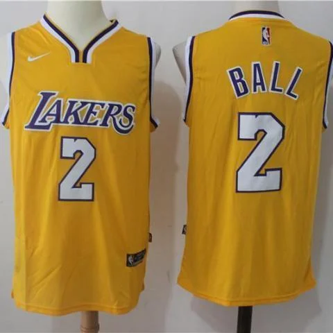 Men 2 Lonzo Ball Jersey Yellow Los Angeles Lakers Swingman Fanatics