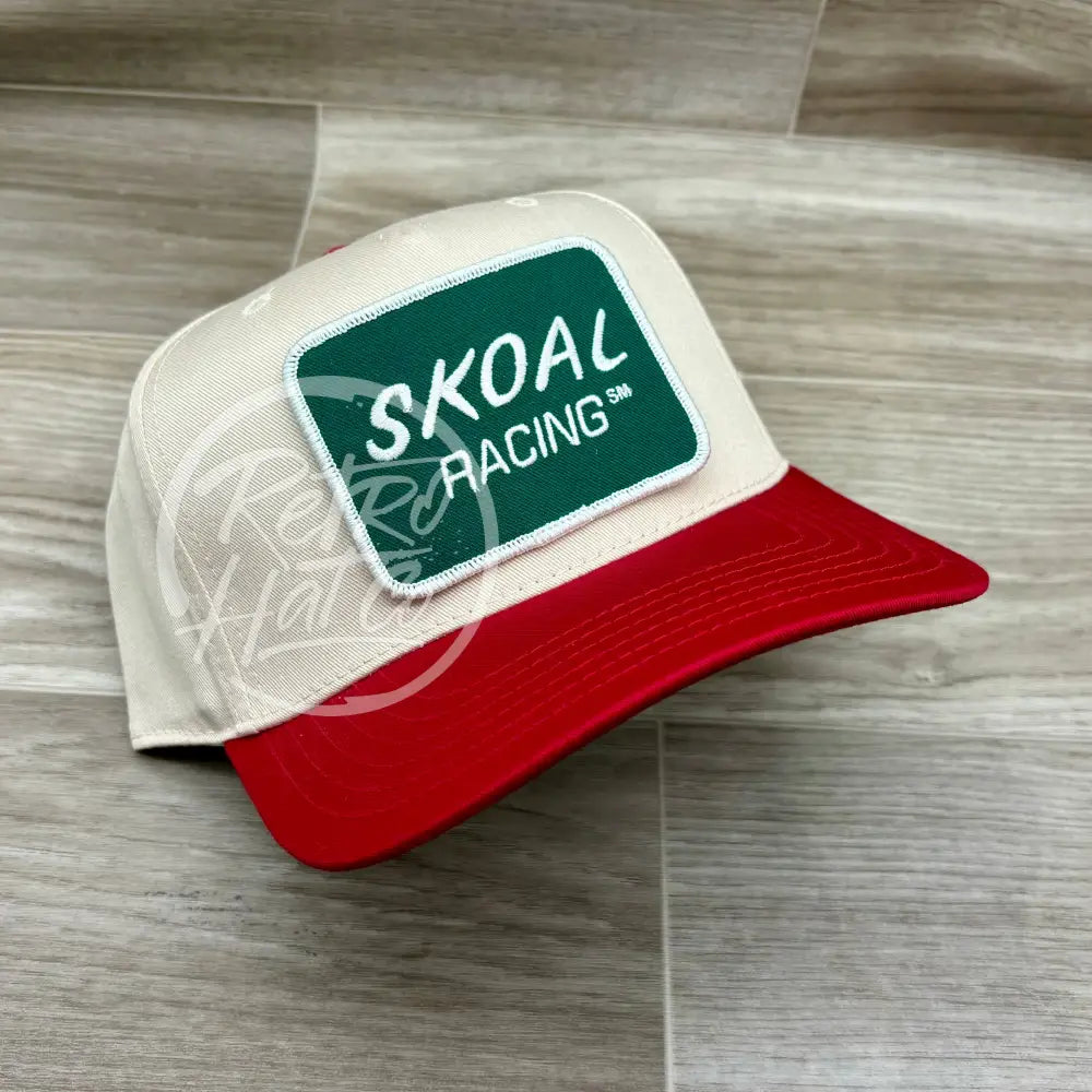 Skoal Racing (Rectangle) on Natural/Red Retro Hat