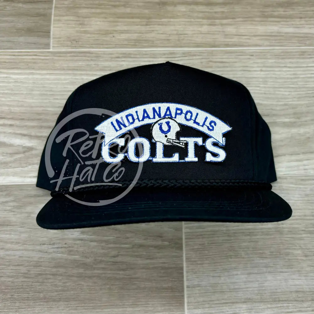 Vintage 90s Indianapolis Colts Patch on Black Classic Rope Hat