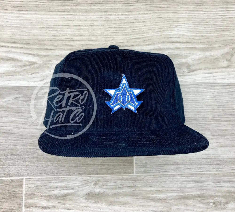 Vintage 90s Seattle Mariners M on Navy Corduroy Hat