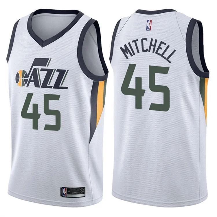 Men 45 Donovan Mitchell Jersey White Utah Jazz Fanatics Swingman