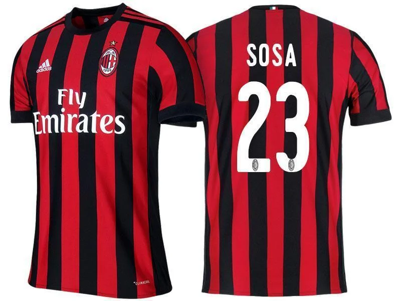 Men 23 Jose Sosa Jersey Home Soccer AC Milan Jersey 2018 Serie A