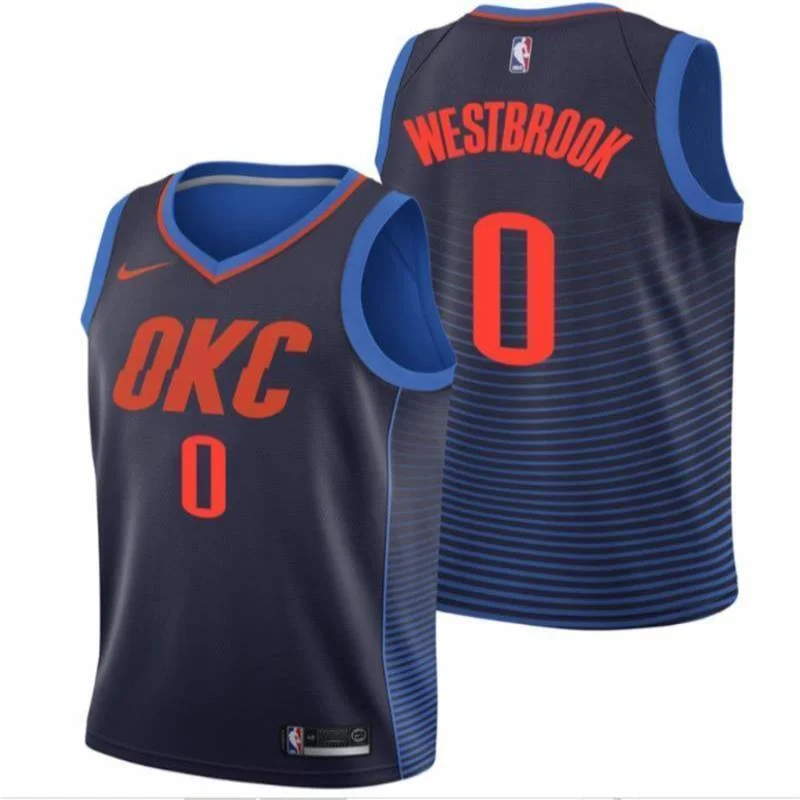 Men 0 Russell Westbrook Jersey Blue Oklahoma City Thunder Jersey Fanatics