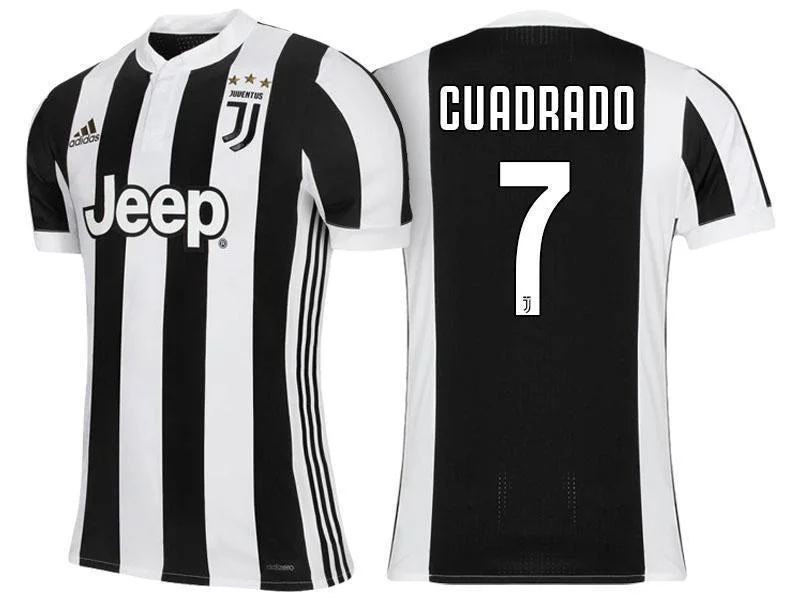 Men 7 Juan Cuadrado Jersey Home Soccer Juventus Jersey 2018 Serie A