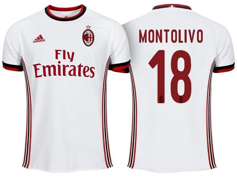 Men 18 Riccardo Montolivo Jersey Away Soccer AC Milan Jersey 2018 Serie A