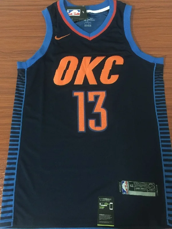 Men 13 Paul George Jersey Blue Oklahoma City Thunder Swingman Fanatics