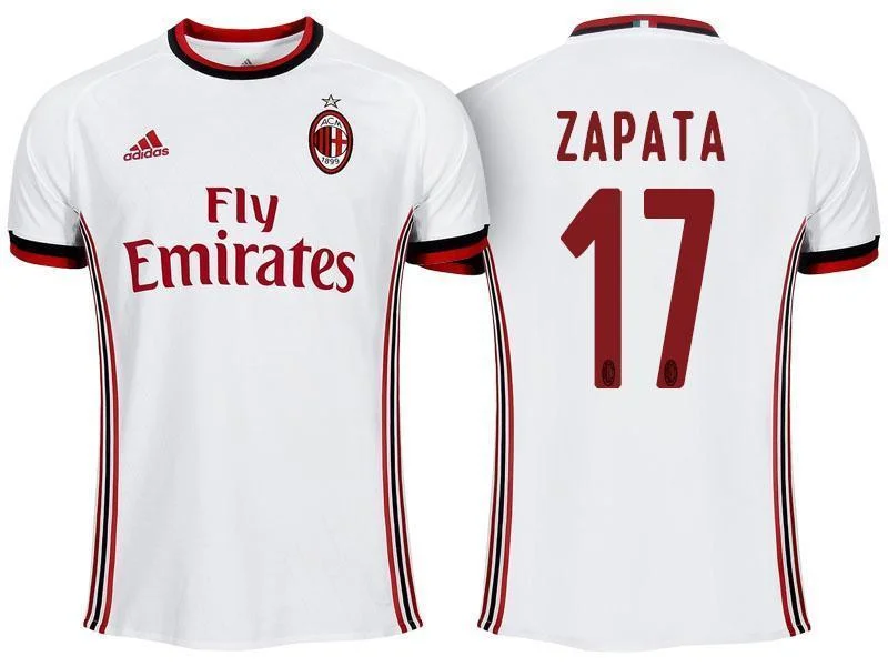 Men 17 Cristian Zapata Jersey Away Soccer AC Milan Jersey 2018 Serie A