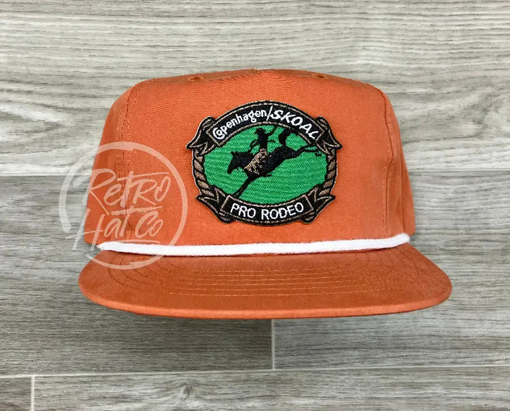 Cope / Skoal Pro Rodeo on Orange Retro Poly Rope Hat