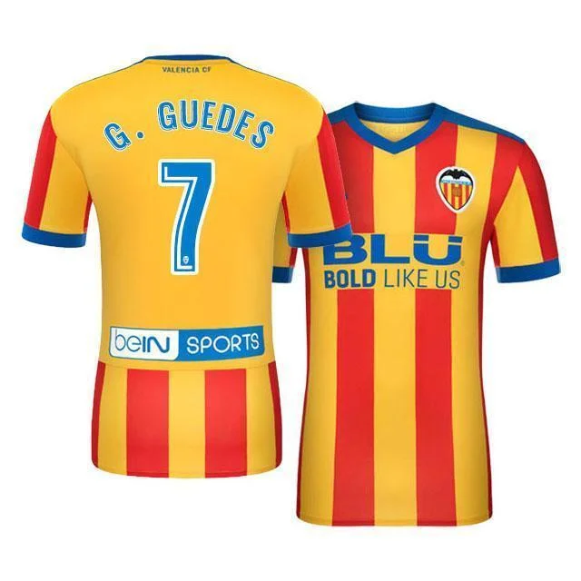 Men 7 Guedes  Jersey Soccer Valencia Jersey 2018 LaLiga