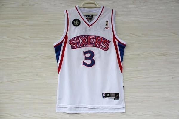 Men 3 Allen Iverson Jersey White Philadelphia 76ers Jersey Fanatics