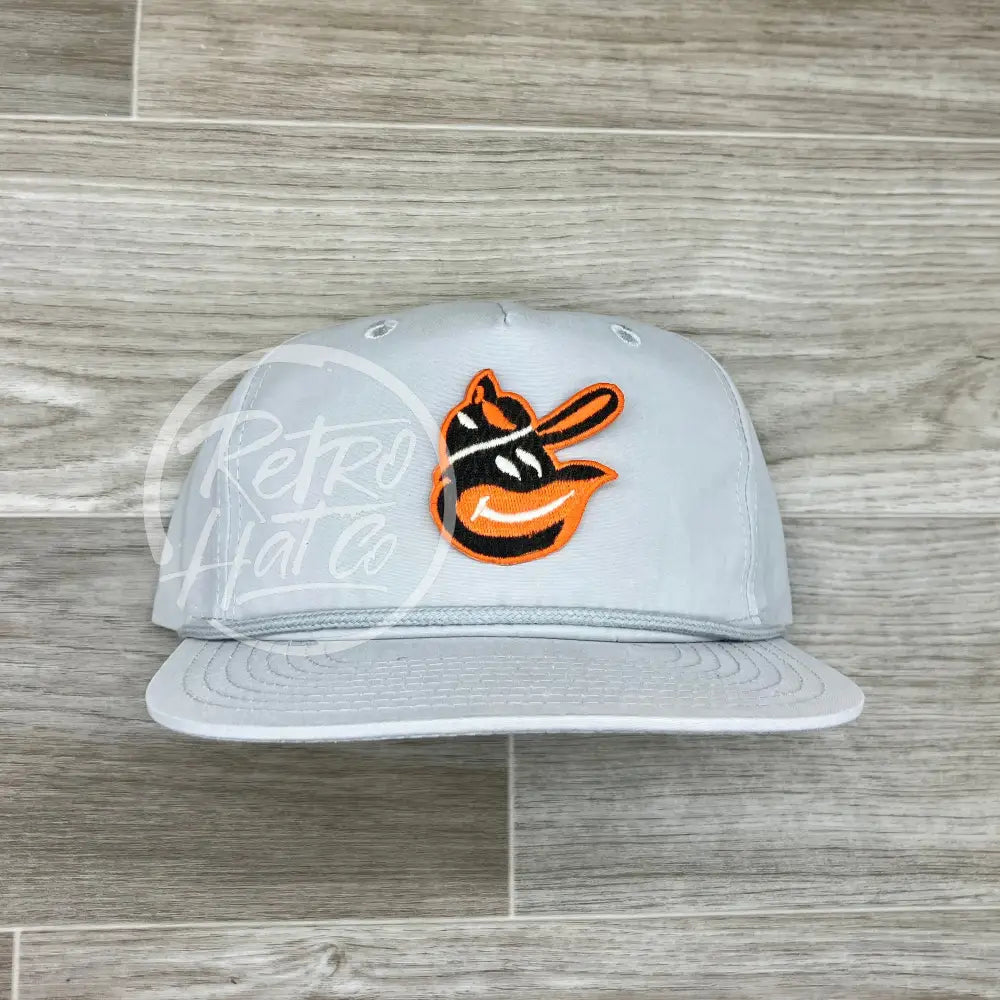 Vintage 90s Baltimore Orioles Patch on Smoke Gray Retro Rope Hat