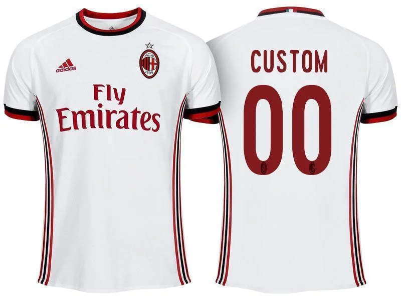 Men 00 Custom Jersey Away Soccer AC Milan Jersey 2018 Serie A