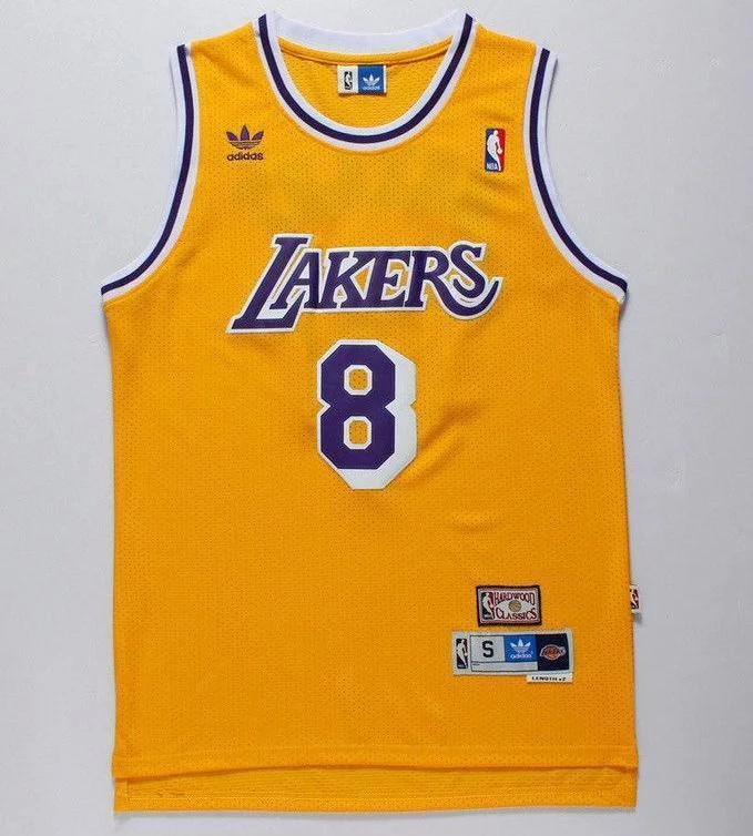 Men 8 Kobe Bryant Jersey Yellow Los Angeles Lakers Swingman Jersey