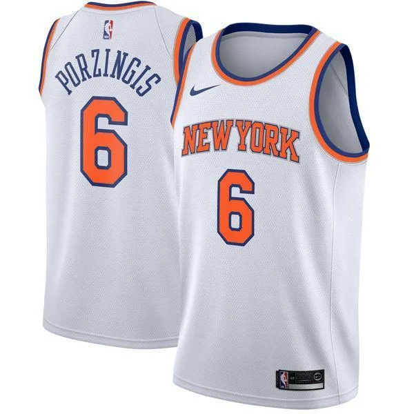 Men 6 Kristaps Porzingis Jersey New York Knicks Jersey White Fanatics