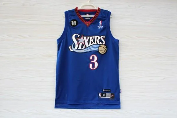 Men 3 Allen Iverson Jersey Blue Philadelphia 76ers Jersey Fanatics