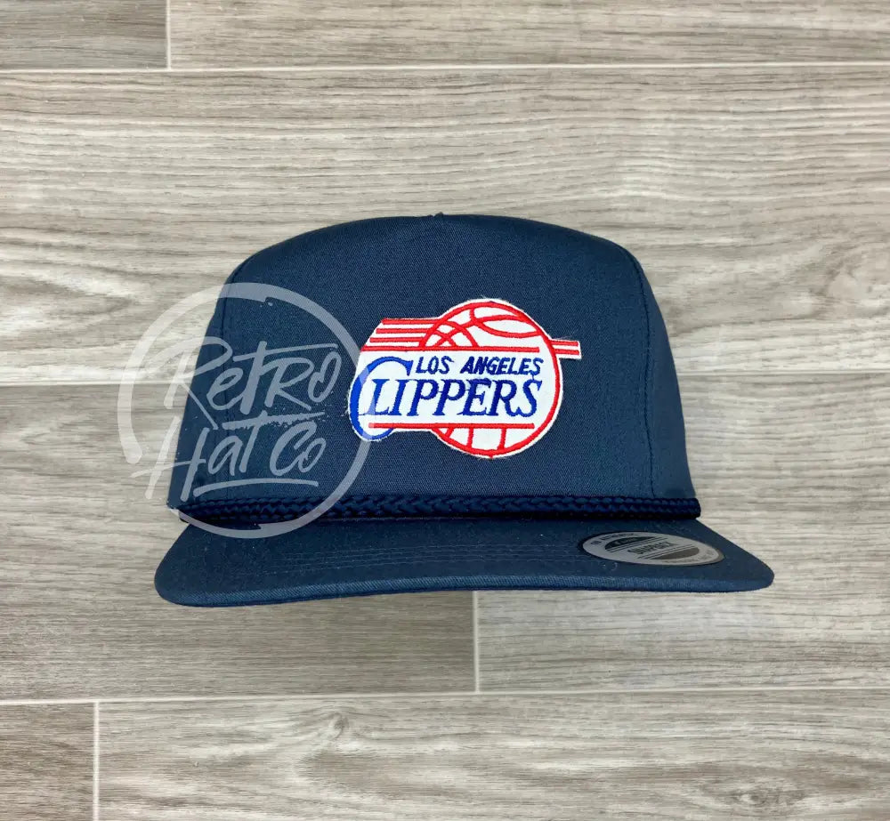 Vintage 90s Los Angeles Clippers Patch on Blue Classic Rope Hat