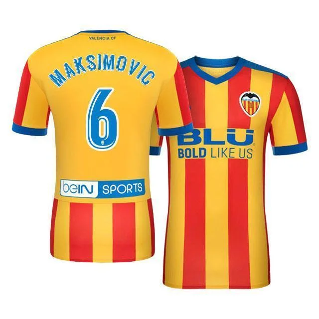 Men 6 Nemanja Maksimovic  Jersey Soccer Valencia Jersey 2018 LaLiga