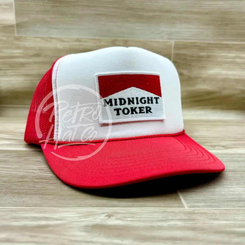 Midnight Toker on Red/White Meshback Trucker Hat