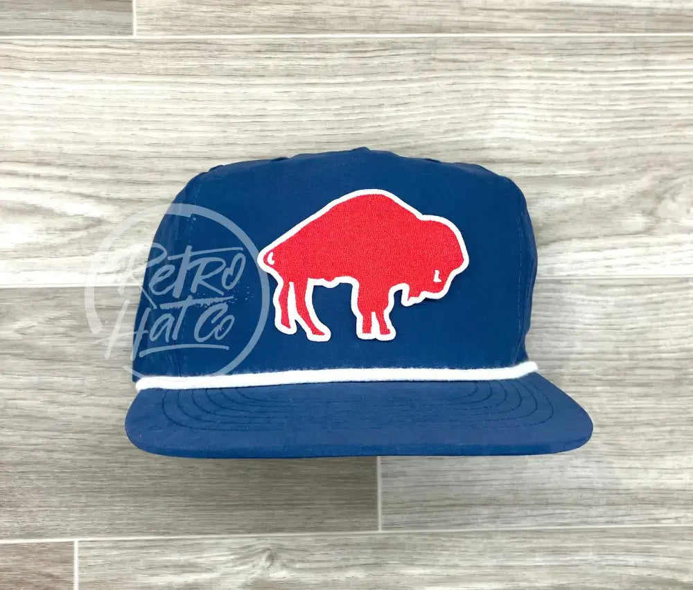 Retro 70s Buffalo Bills (Big Red) on Blue Poly Rope Hat