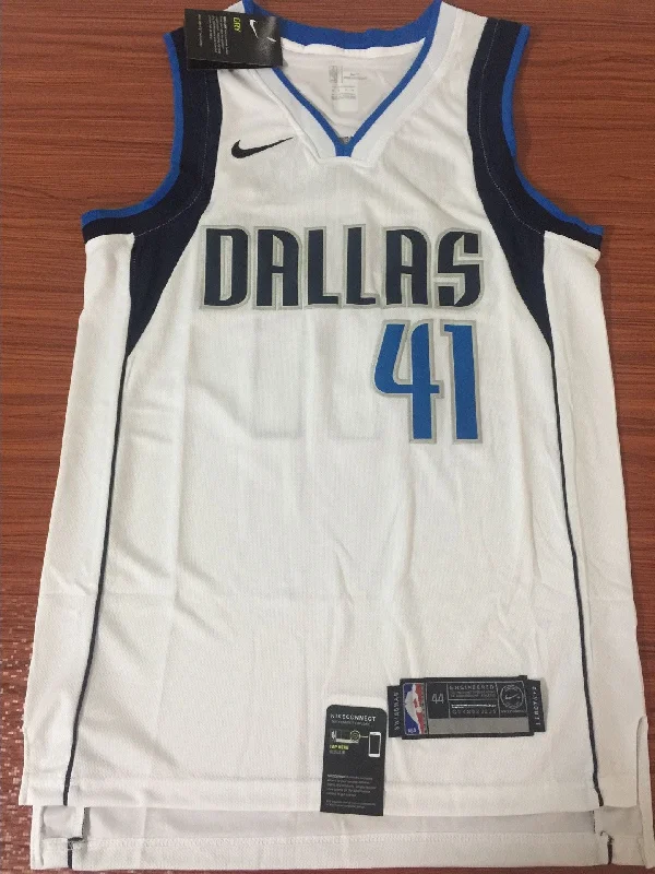 Men 41 Dirk Nowitzki Jersey White Dallas Mavericks Swingman Fanatics