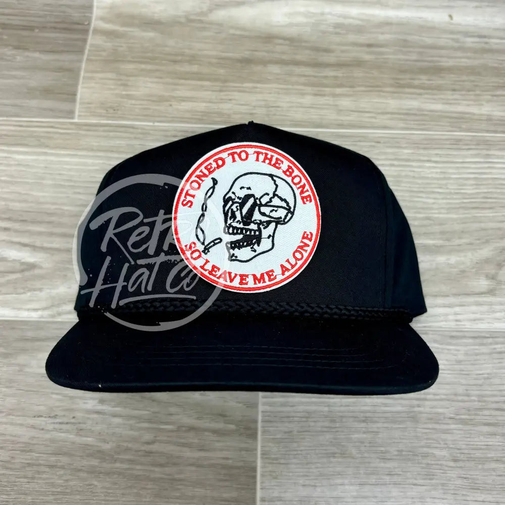 Stoned to the Bone Patch on Black Classic Retro Rope Hat