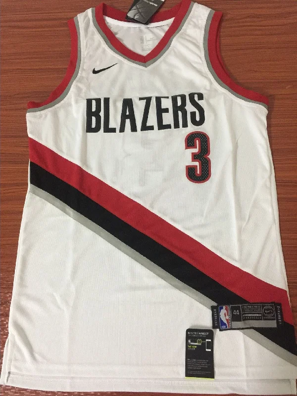 Men 3 C J McCollum Jersey White Portland Trail Blazers Jersey Fanatics