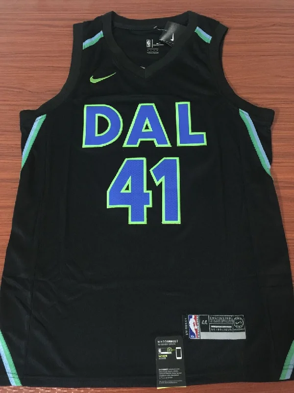 Men 41 Dirk Nowitzki Jersey Black Dallas Mavericks Swingman Fanatics