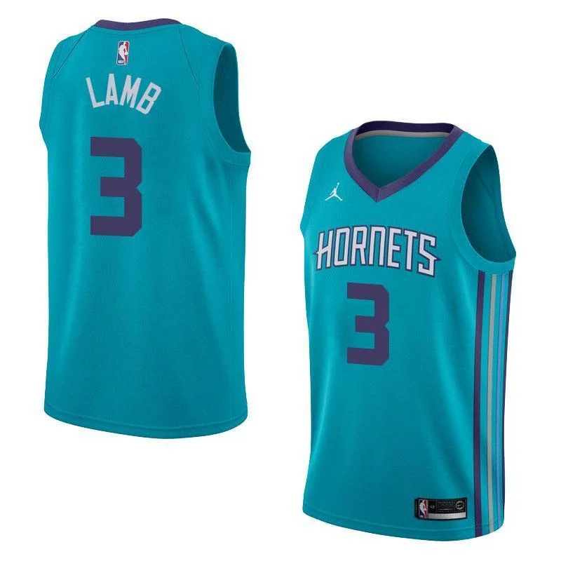 Men 3 Jeremy Lamb Jersey Blue Charlotte Hornets Jersey Fanatics