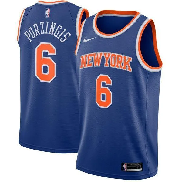 Men 6 Kristaps Porzingis Jersey Blue New York Knicks Jersey Fanatics