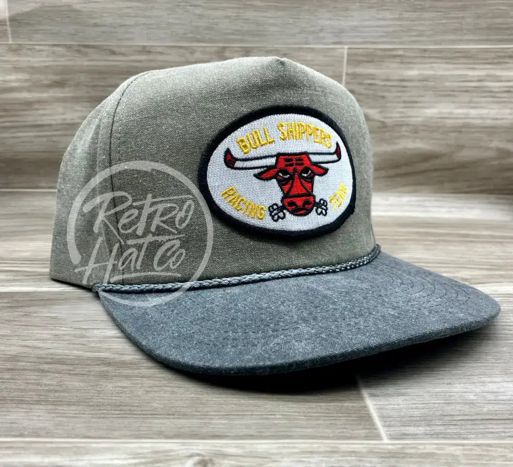 Bull Shippers Racing Team on Sand/Charcoal Retro Rope Hat