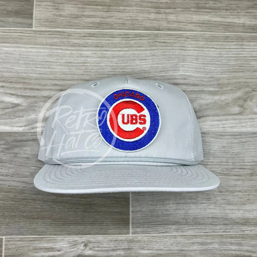 Vintage 90s Chicago Cubs Patch on Smoke Gray Retro Rope Hat