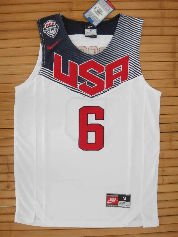 Men 6 Derrick Rose Jersey White Team USA Swingman Fanatics