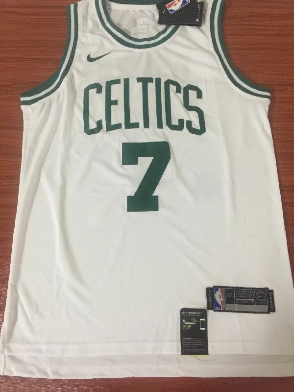 Men 7 Jaylen Brown Jersey White Boston Celtics Jersey Swingman Fanatics