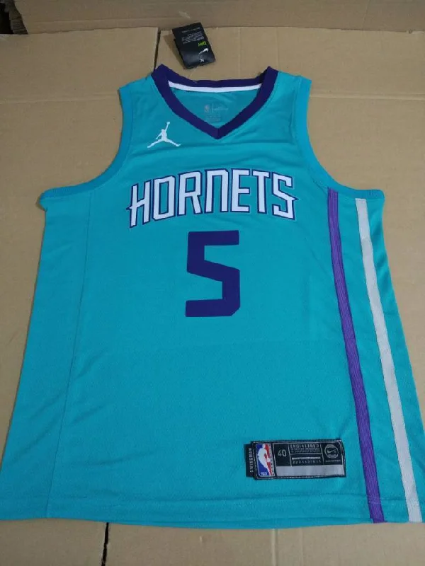 Men 5 Nicolas Batum Jersey Blue Charlotte Hornets Jersey Fanatics