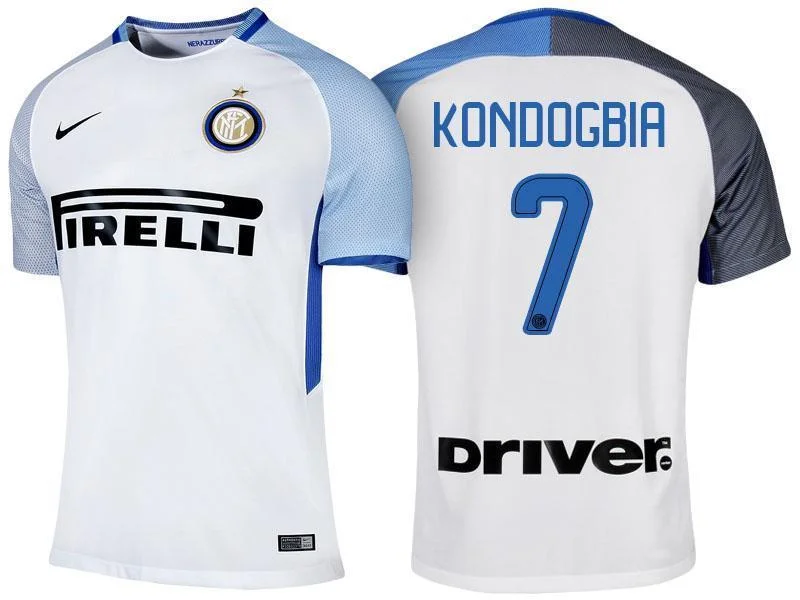 Men 7 Geoffrey Kondogbia Jersey Away Soccer Inter Milan FC Jersey 2018 Serie A