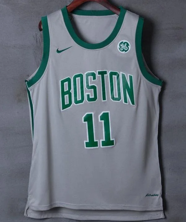 Men 11 Kyrie Irving Celtics Jersey Gray City Edition Authentic Player