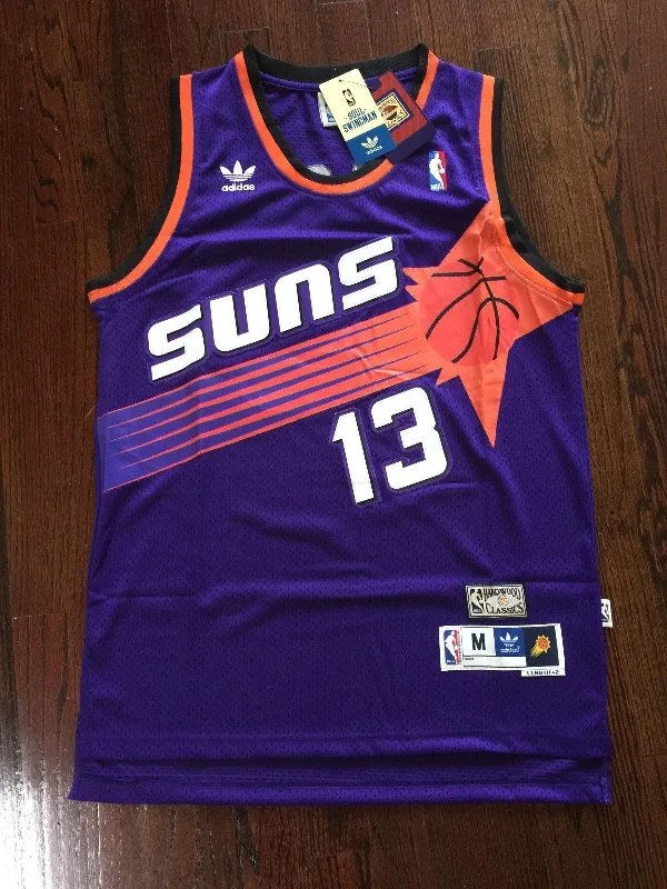 Men 13 Steve Nash Jersey Purple Phoenix Suns Throwback Swingman Jersey