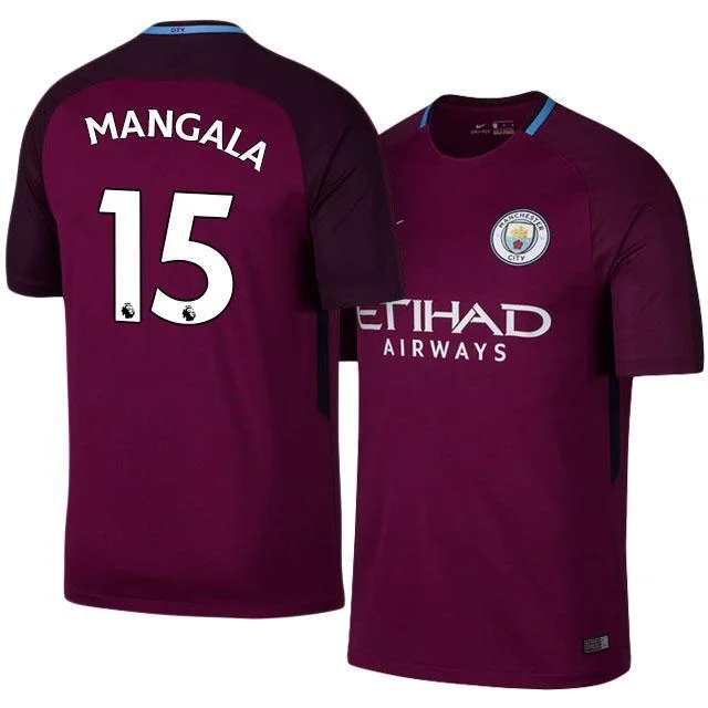 Men 15 Eliaquim Mangala Jersey Away Soccer Manchester City Jersey Premier League