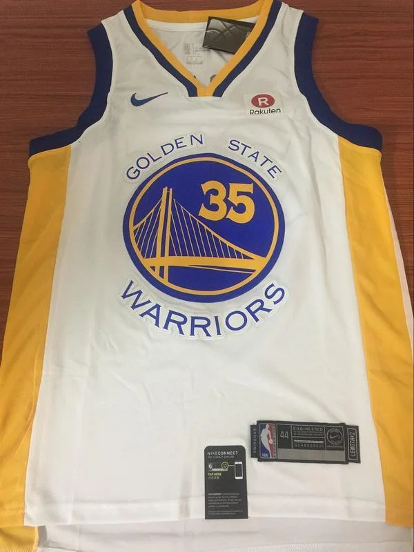 Men GSW 35 Kevin Durant Jersey White Golden State Warriors Fanatics