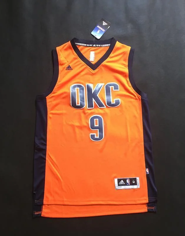 Men 9 Serge Ibaka Jersey Orange Oklahoma City Swingman