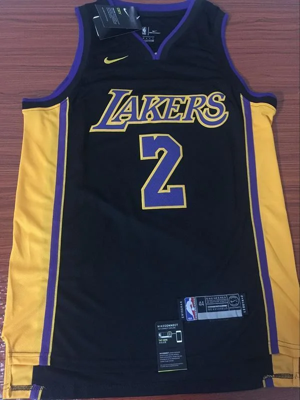 Men 2 Lonzo Ball Jersey Black Los Angeles Lakers Jersey Swingman Fanatics