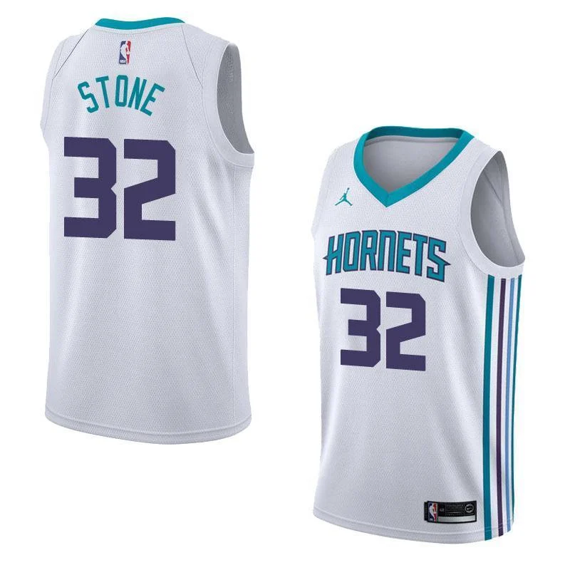 Men 32 Julyan Stone White Charlotte Hornets Jersey Fanatics