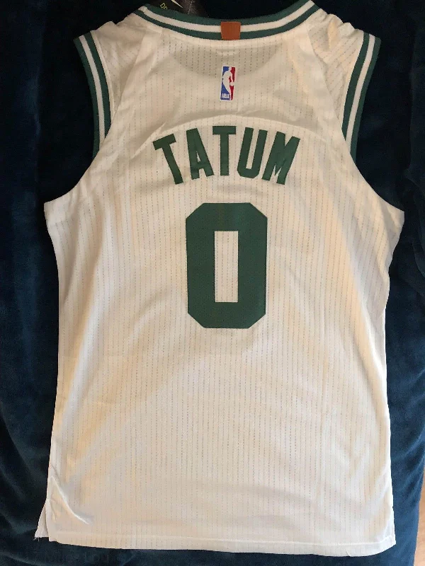 Men 0 Jayson Tatum Jersey White Boston Celtics Jersey Player version