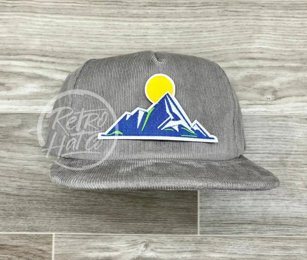 Mountain on Gray Corduroy Hat