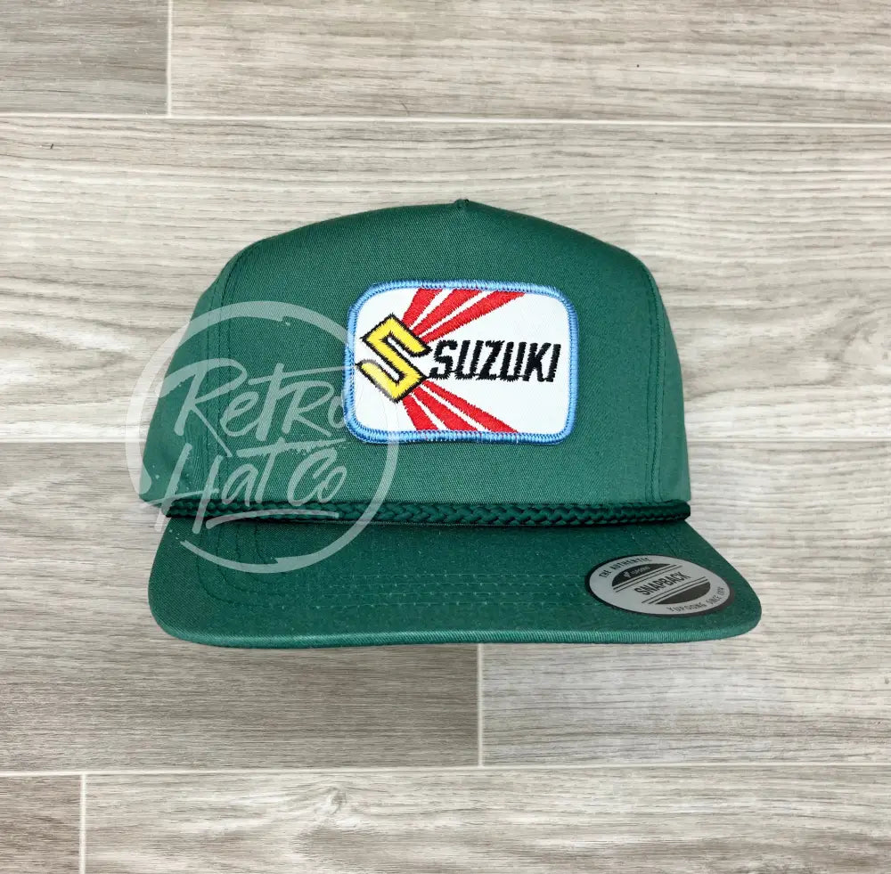 Vintage Suzuki Patch on Green Classic Rope Hat