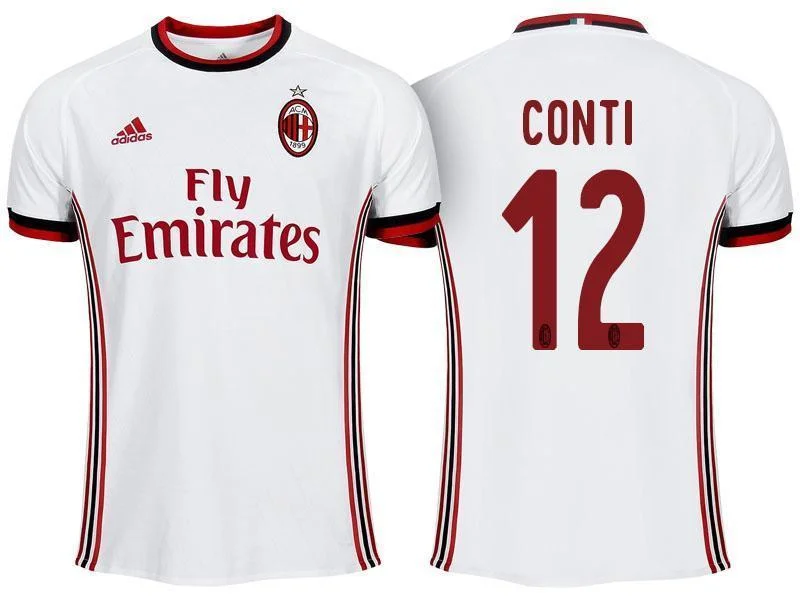 Men 12 Andrea Conti Jersey Away Soccer AC Milan Jersey 2018 Serie A