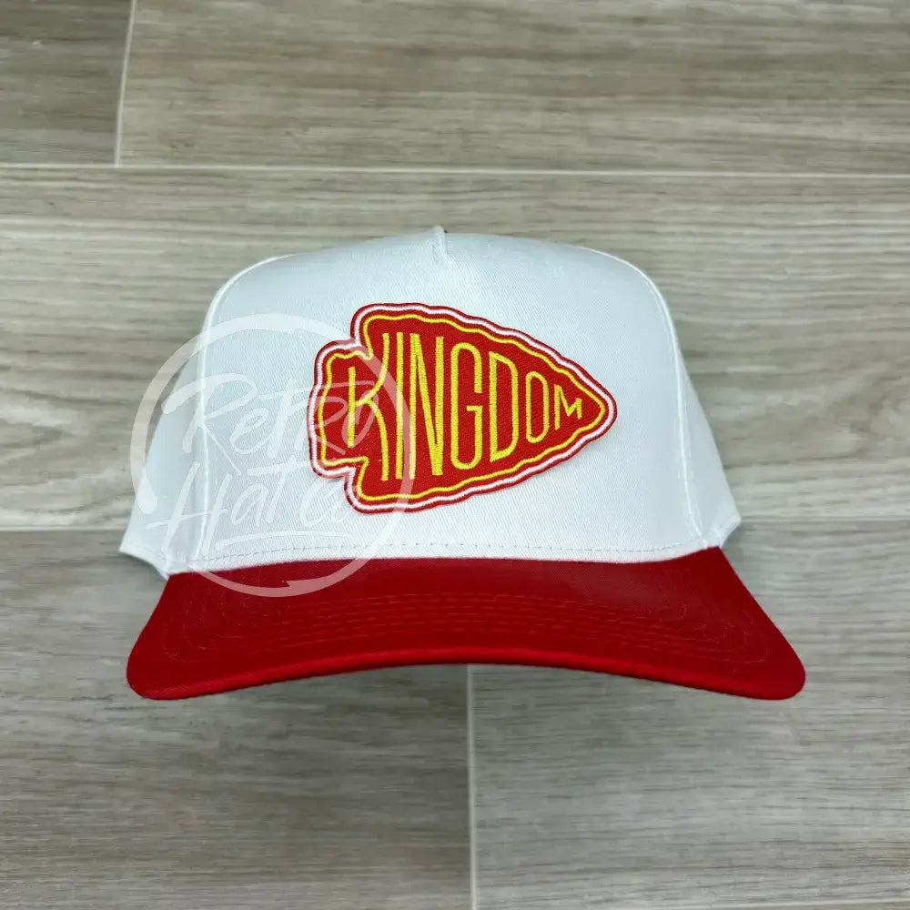 Kansas City Chiefs Kingdom Patch on Red/White Structured Hat