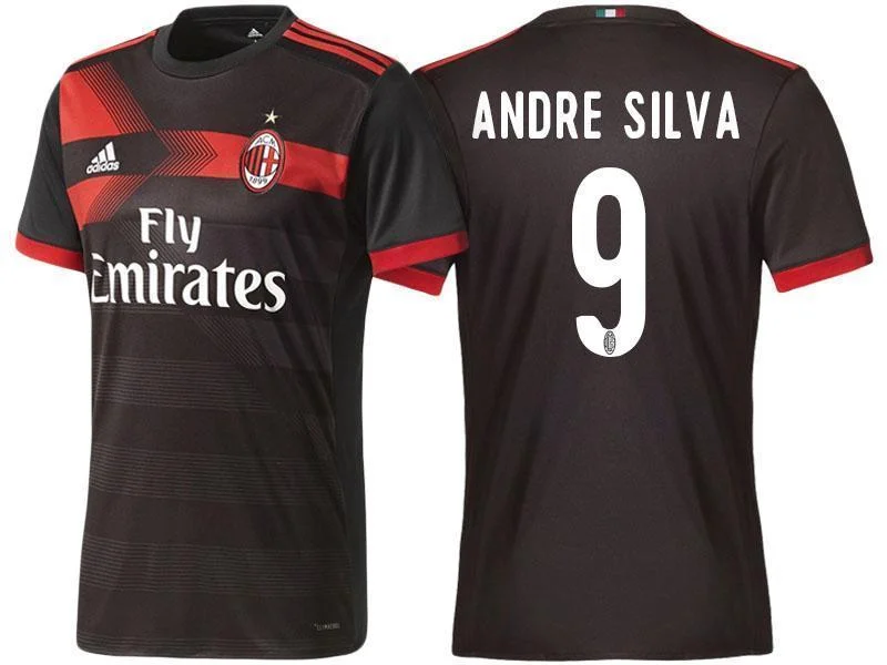 Men 9 Andre Silva Jersey Away Soccer AC Milan Jersey 2018 Serie A