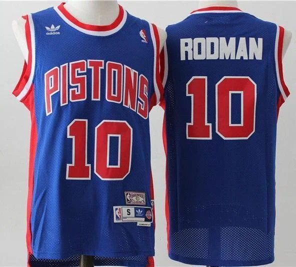 Men 10 Dennis Rodman Jersey Blue Detroit Pistons Jersey Swingman Fanatics