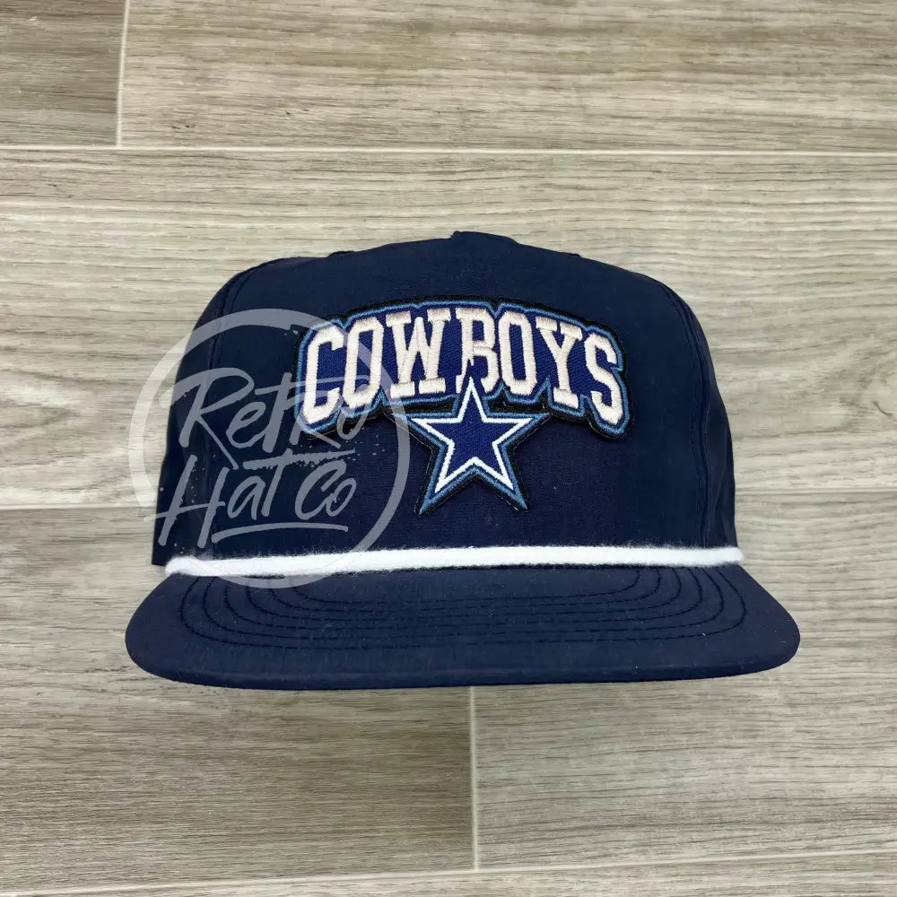 Retro Dallas Cowboys Arch Patch on Navy Retro Poly Rope Hat